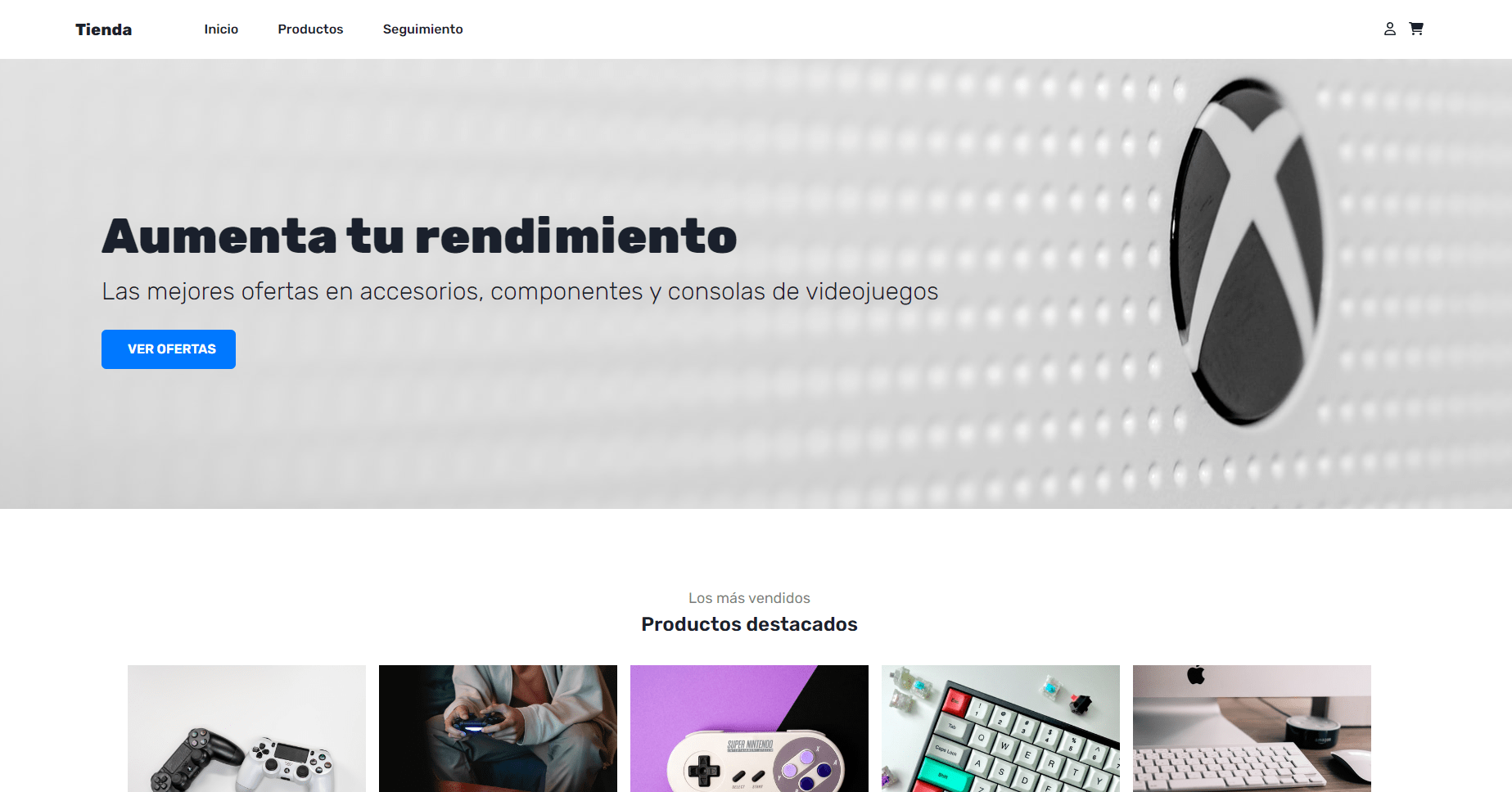 Recorte del proyecto de Tienda Virtual